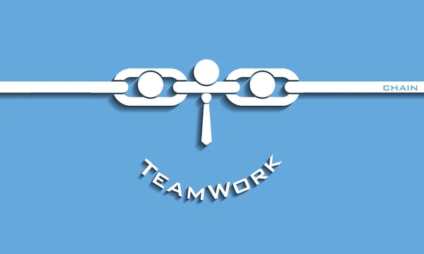 链中业务伙伴的矢量插图设计 团队理念 — 图库矢量图片