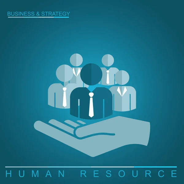 Vector Illustration Design Business People Open Hand Human Resources Management — Stock Vector
