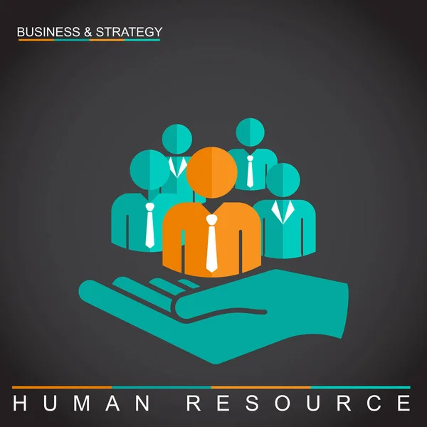 Ilustracja Wektora Projekt Ludzi Biznesu Otwartej Dłoni Koncepcja Zarządzania Zasobami — Wektor stockowy