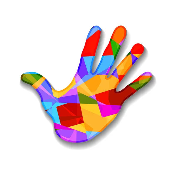 Vector Illustration Design Colorful Hand — Stock Vector