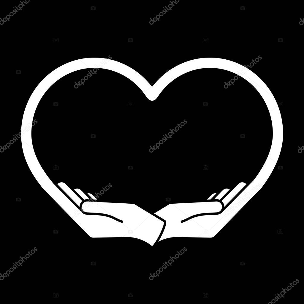 Vector illustration design of Female hands in form of heart