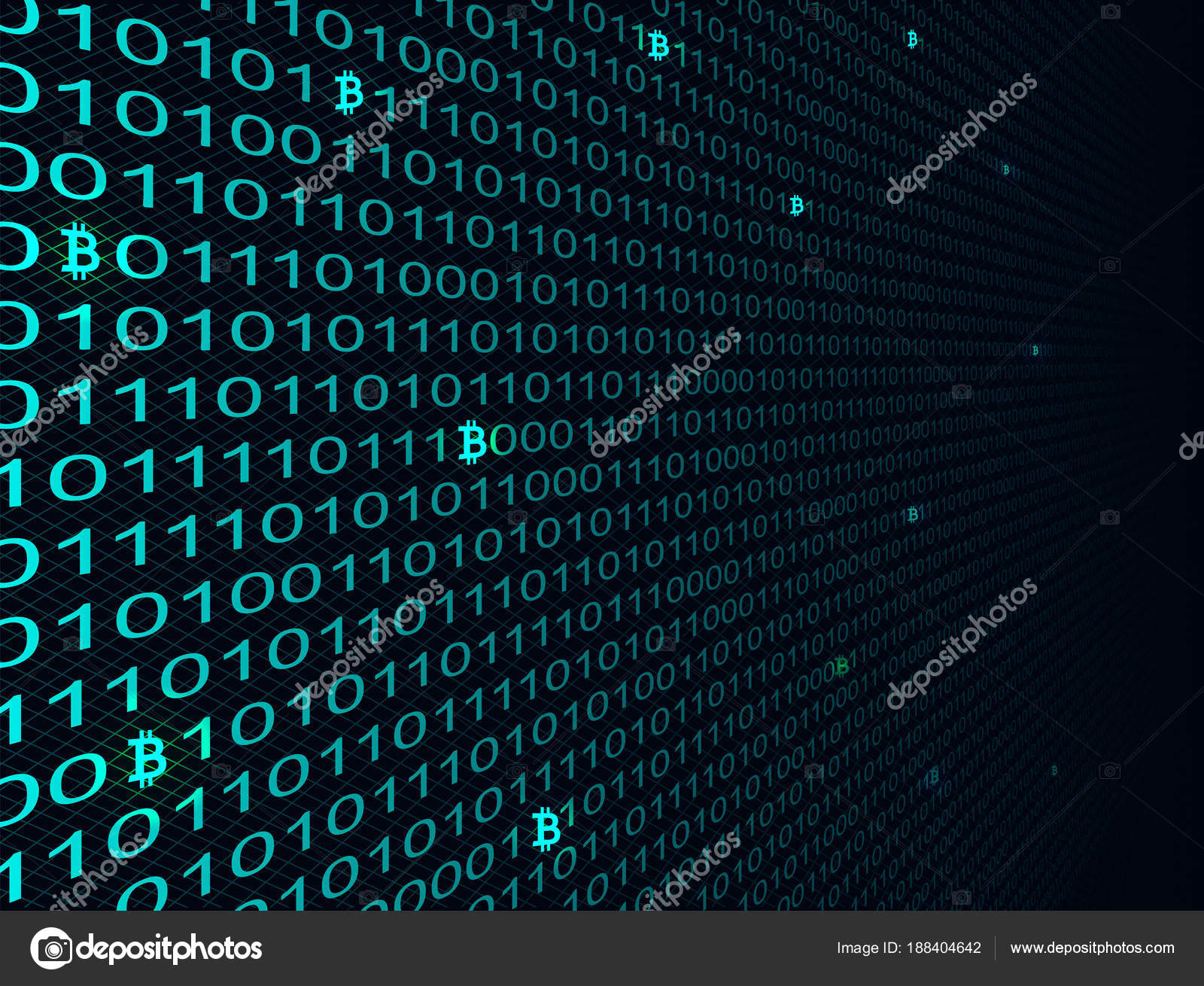 Bitcoin 暗号通貨検索バイナリ コードのベクトル ストックベクター ©ngaga35 188404642
