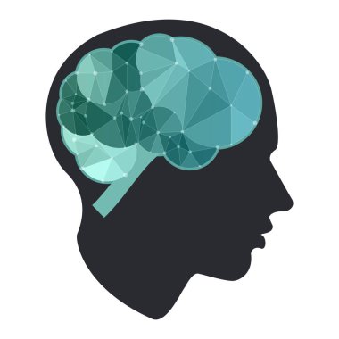 Yaratıcı bulut çokgen beyin ve yaratıcı kafa. İş simge st