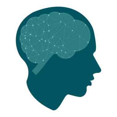 Yaratıcı bulut çokgen beyin ve yaratıcı kafa. İş simge st