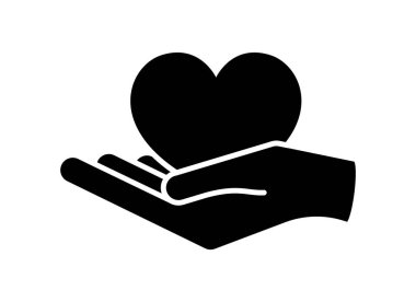 Elinde kalp. Kalp logo şablonu veren organ nakli organ bağış, sadaka, sağlık, kar amacı gütmeyen, gönüllü kuruluş için vektör