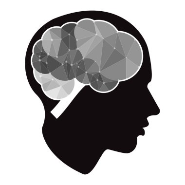 Yaratıcı bulut çokgen beyin ve yaratıcı kafa. İş simge st