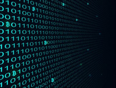 Bitcoin Kripto para birimi arama ikili kod içinde vektör