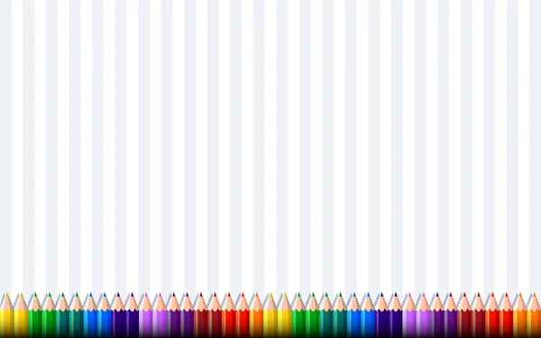 Шаблон Открытки Приглашения Цветными Карандашами Вернуться Школьной Концепции Векторная Иллюстрация — стоковый вектор