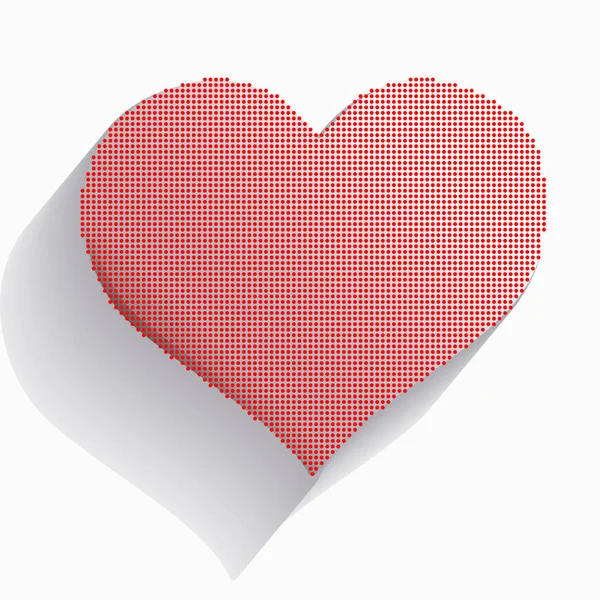 Halftone Icono Corazón Rojo Símbolo Amor Vector — Vector de stock