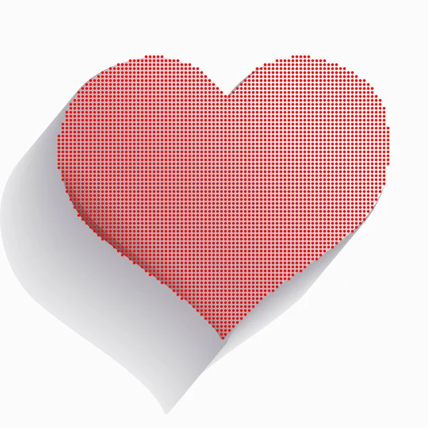 Halftone Icono Corazón Rojo Símbolo Amor Vector — Archivo Imágenes Vectoriales