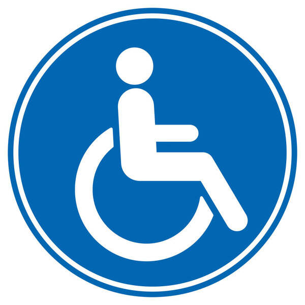 Disabled wheelchair icon, vector illustration