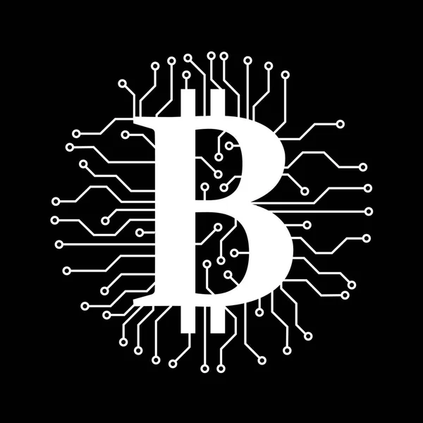 Ikona Krypto Waluty Bitcoin Blockchain Wektor — Wektor stockowy