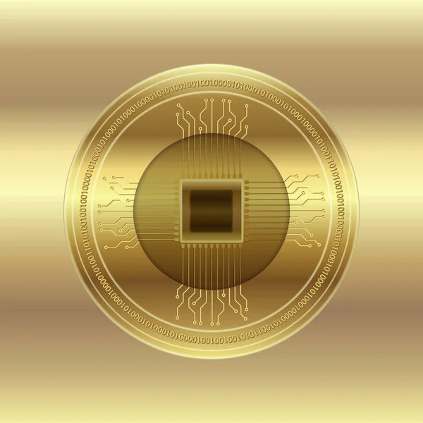 Gouden Crypto Valuta Munt Pictogram Vectorillustratie — Stockvector