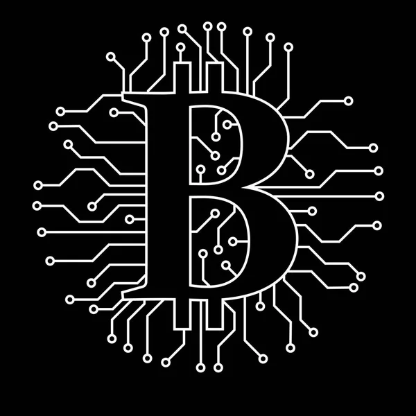 Ikona Krypto Waluty Bitcoin Blockchain Wektor — Wektor stockowy