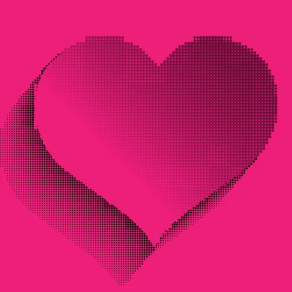 Halftone Pink Heart Icon Love Symbol Vector — Stock Vector