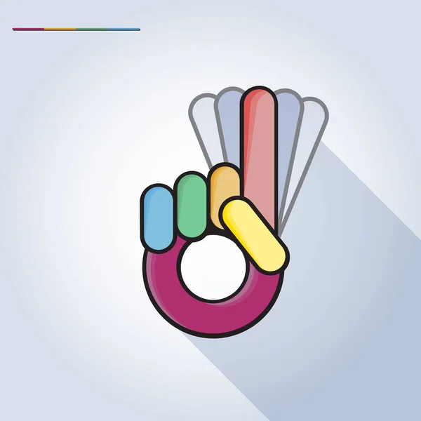 Nej Pekaren Finger Gest Symbol Vektorillustration — Stock vektor