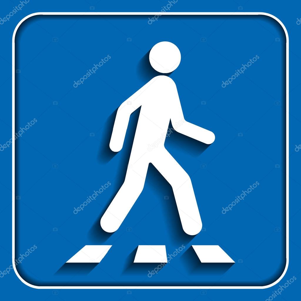 Pedestrian crossing crosswalk, vector illustration 