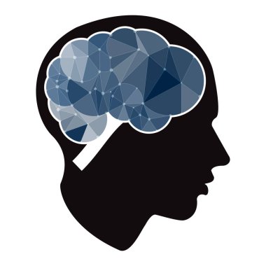 Yaratıcı bulut çokgen beyin ve yaratıcı kafa. İş simge st