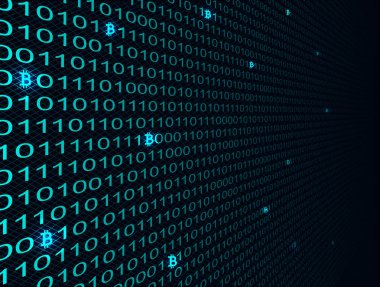 Bitcoin Kripto para birimi arama ikili kod içinde vektör