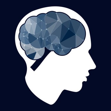 Yaratıcı bulut çokgen beyin ve yaratıcı kafa. İş simge st