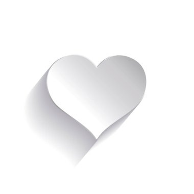 Beyaz kalp simgesi, aşk sembolü, vektör