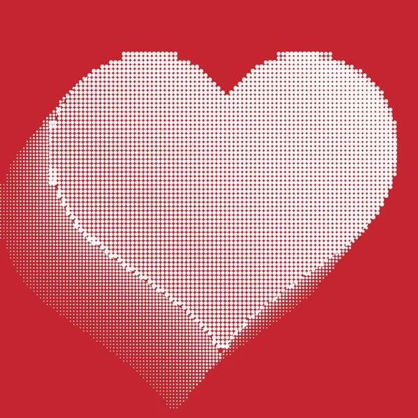 Yarı Ton Kırmızı Kalp Simgesi Aşk Sembolü Vektör — Stok Vektör