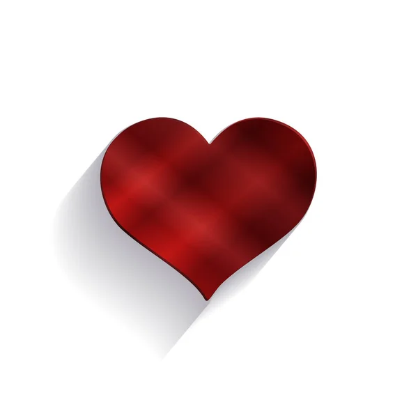 Kırmızı Kalp Simgesi Aşk Sembolü Illüstrasyon Vektör — Stok Vektör