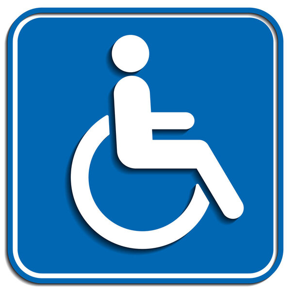 Disabled wheelchair icon, vector illustration