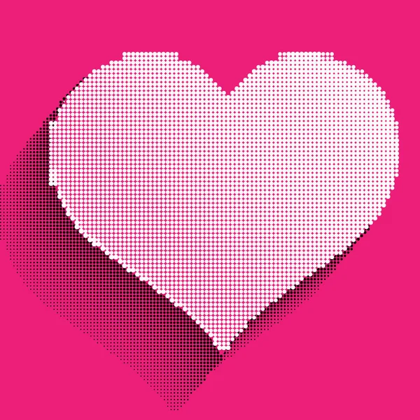 Halftone Roze Hart Pictogram Symbool Van Liefde Vector — Stockvector