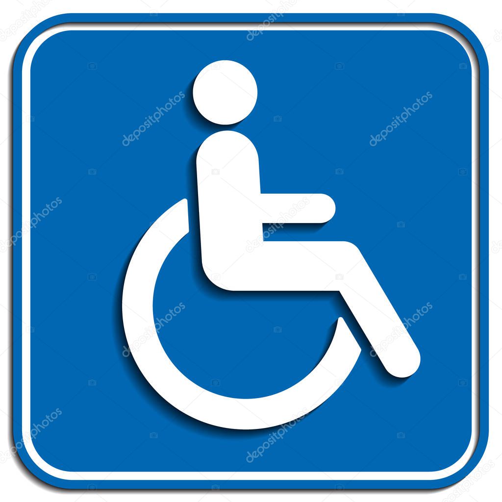 Disabled wheelchair icon, vector illustration