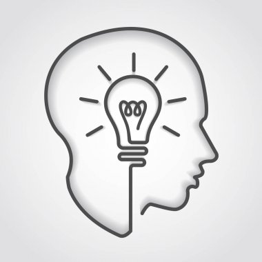 hayal gücü ve başarı kavramı, kafa, yeni fikir oluşturma vektör