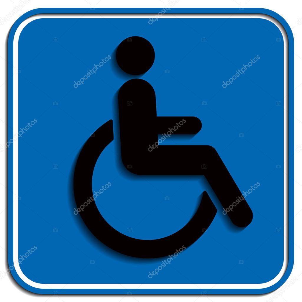 Disabled wheelchair icon, vector illustration