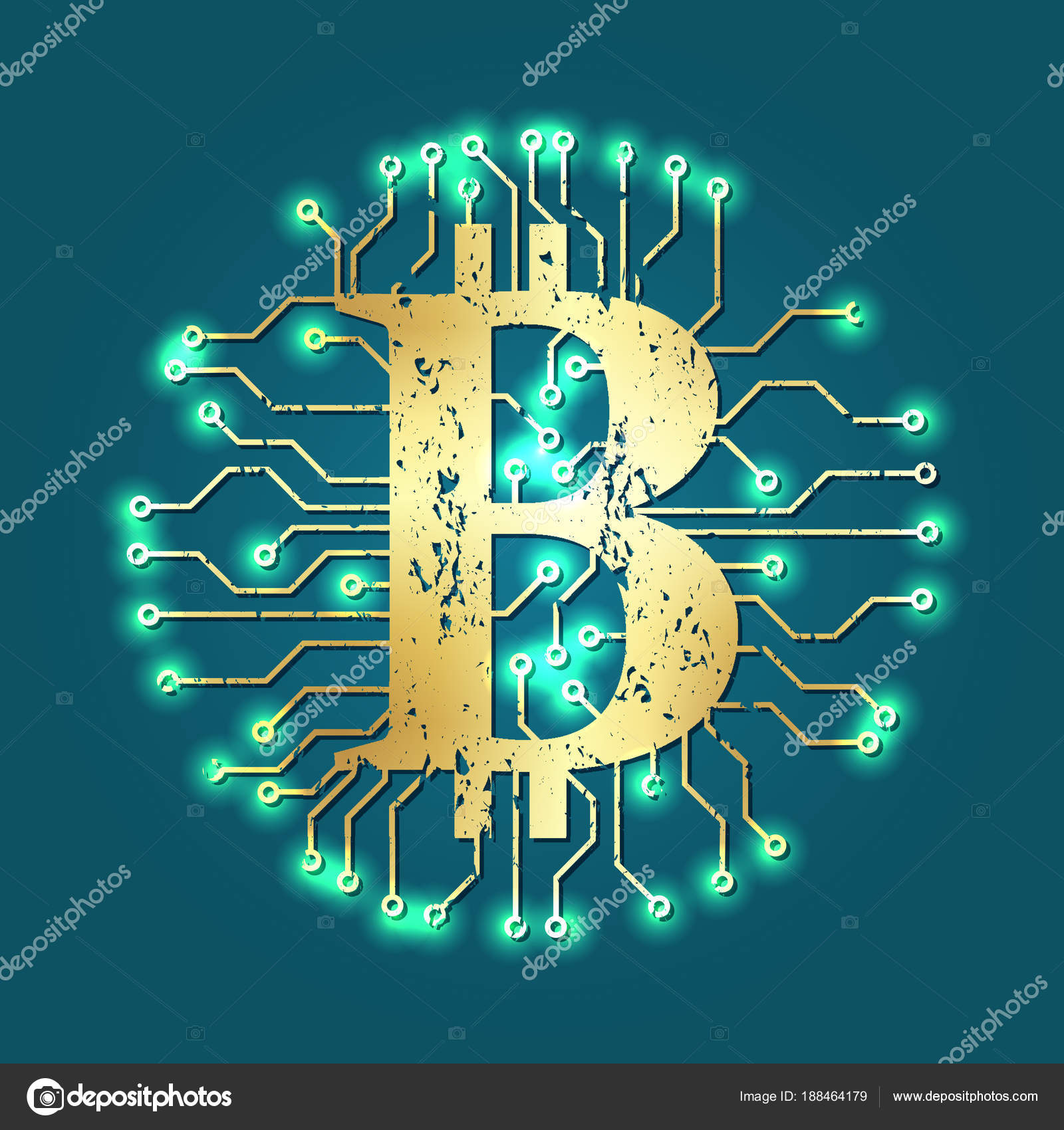 Bitcoin 暗号通貨アイコン ベクトルの Blockchain ストックベクター ©ngaga35 188464179