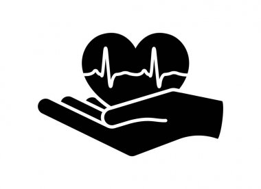 Elinde kalp. Kalp logo şablonu veren organ nakli organ bağış, sadaka, sağlık, kar amacı gütmeyen, gönüllü kuruluş için vektör