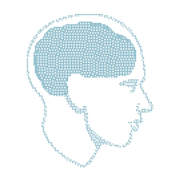 Logo Demi Ton Tête Humaine Avec Cerveau Illustration Vectorielle — Image vectorielle