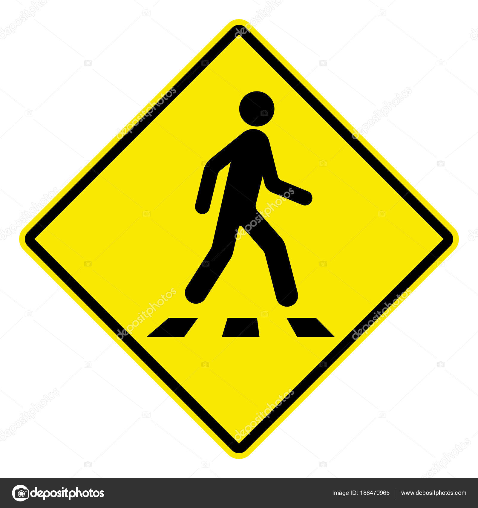 Pedestrian Crossing Road Sign Vector Illustration Stock