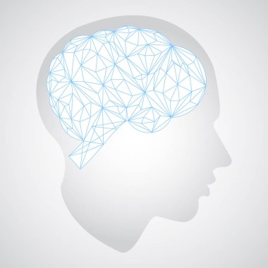 Yaratıcı bulut çokgen beyin ve yaratıcı kafa. İş simge st