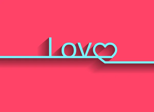 Valentinskarte Mit Linie Liebe Herz Schriftzug Hintergrund Vektor — Stockvektor