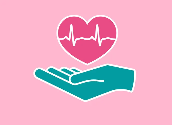 Heart in hand. Giving heart logo template for transplant ,organ,