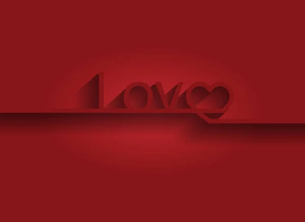 Cartolina di San Valentino con linea Love heart lettering Sfondo, vecto — Vettoriale Stock