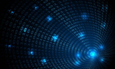 İkili kod tünel, vektör arka plan  