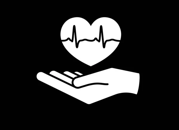 Heart in hand. Giving heart logo template for transplant ,organ, donation, charity, health, voluntary, nonprofit organization, vector