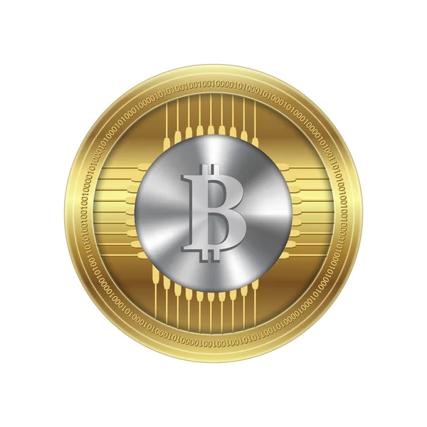 Symbole Crypto Monnaie Icône Bitcoin Illustration Vectorielle — Image vectorielle