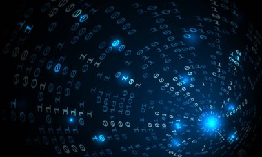 İkili kod tünel, vektör arka plan  