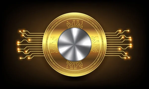 Χρυσό Νόμισμα Κρυπτό Κέρμα Εικονίδιο Εικονογράφηση Διάνυσμα — Διανυσματικό Αρχείο