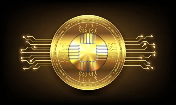 Gouden Crypto Valuta Munt Pictogram Vectorillustratie — Stockvector