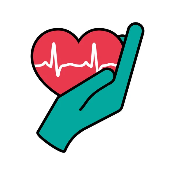 Srdce Ruce Dávám Srdce Logo Šablona Pro Transplantaci Varhany Darování — Stockový vektor