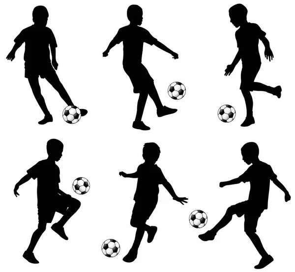 Crianças jogando futebol — Vetor de Stock