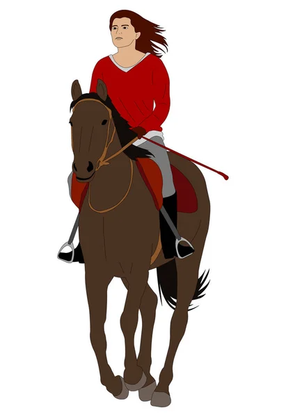Mulher equitação cavalo 4 —  Vetores de Stock