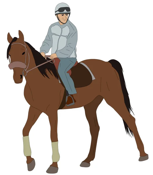 Mann reitet auf Pferd — Stockvektor